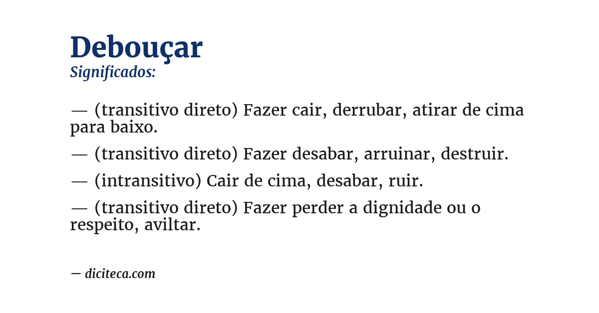 Significado de debouçar