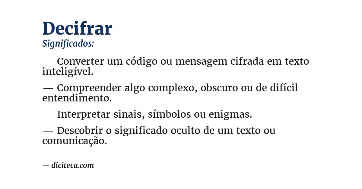 Significado de decifrar