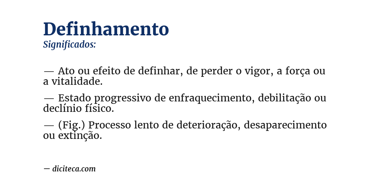 Significado de definhamento