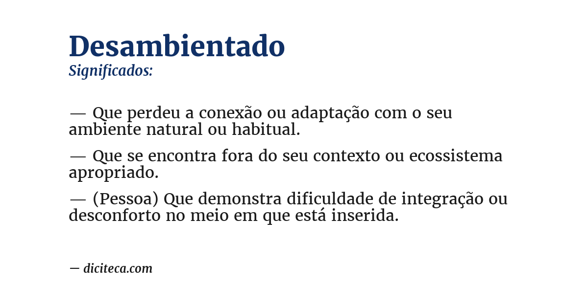 Significado de desambientado