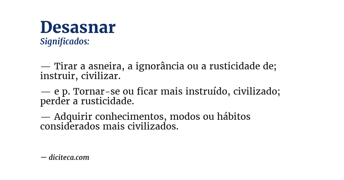 Significado de desasnar