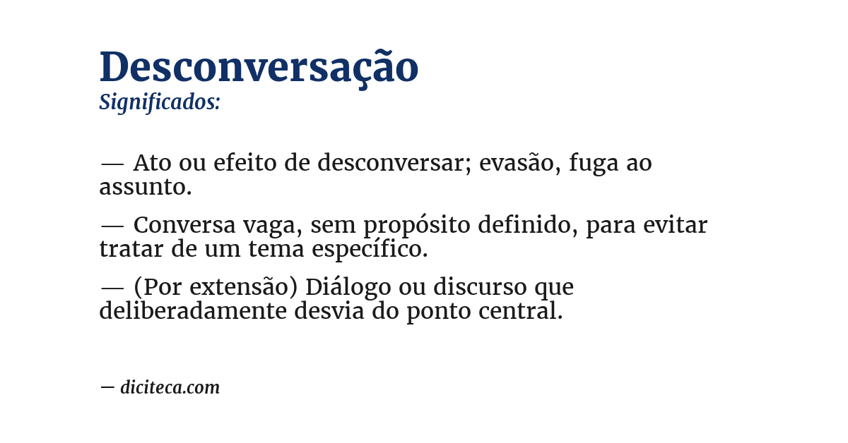 Significado de desconversação