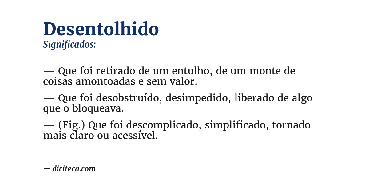 Significado de desentolhido