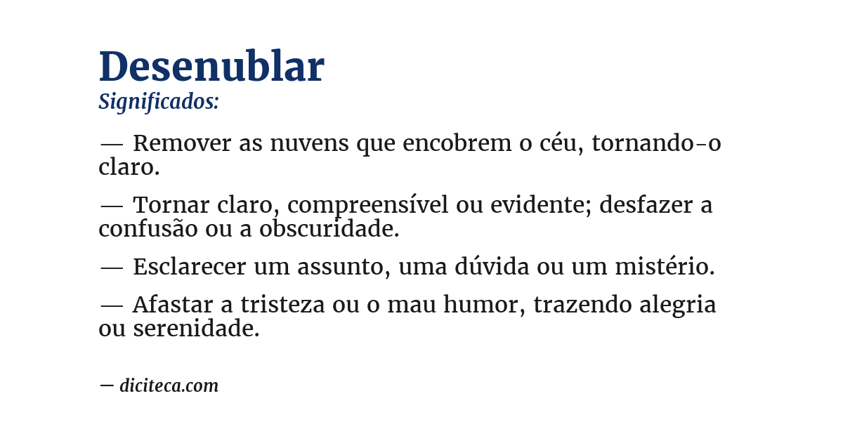 Significado de desenublar