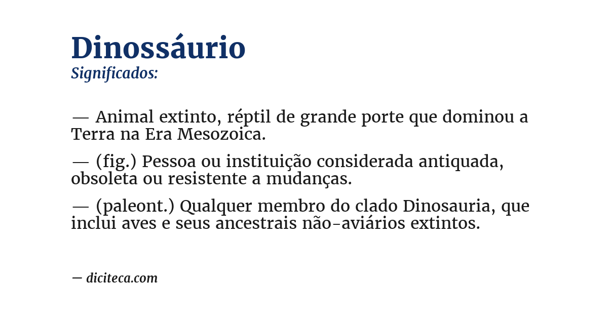 Significado de dinossáurio