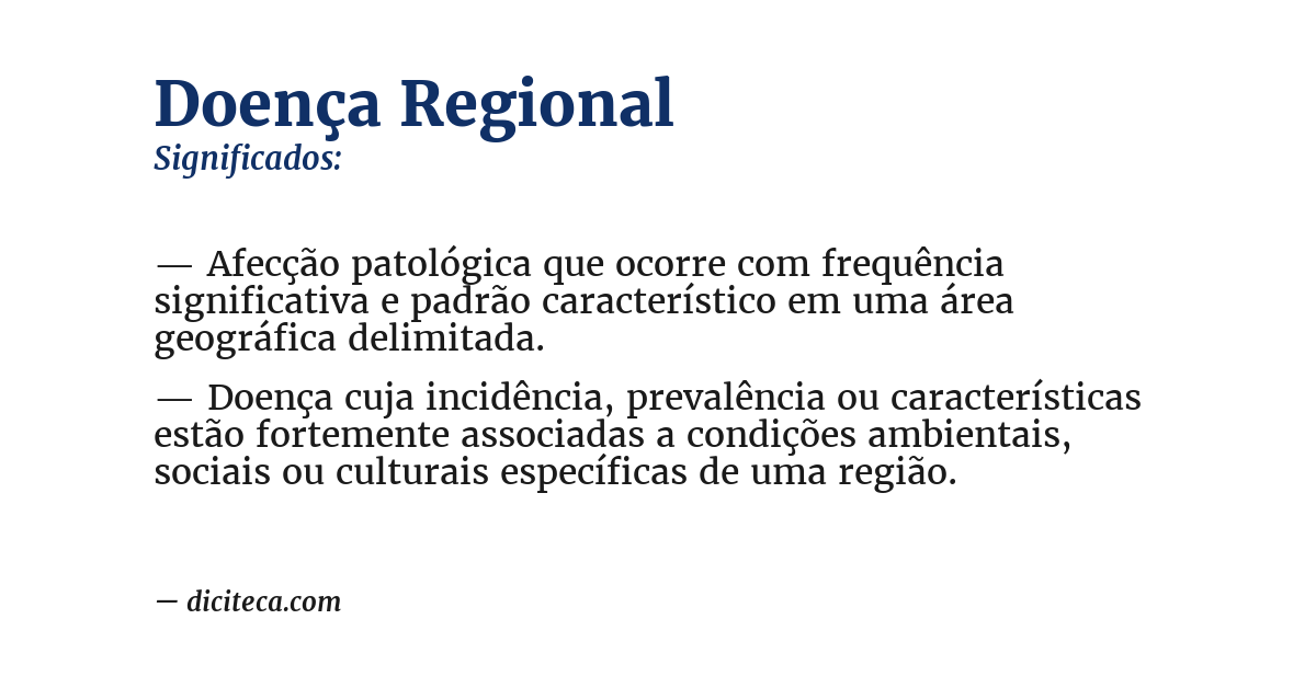 Significado de doença regional