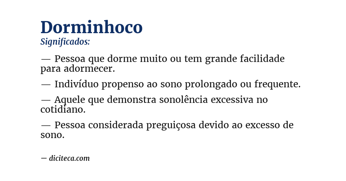 Significado de dorminhoco