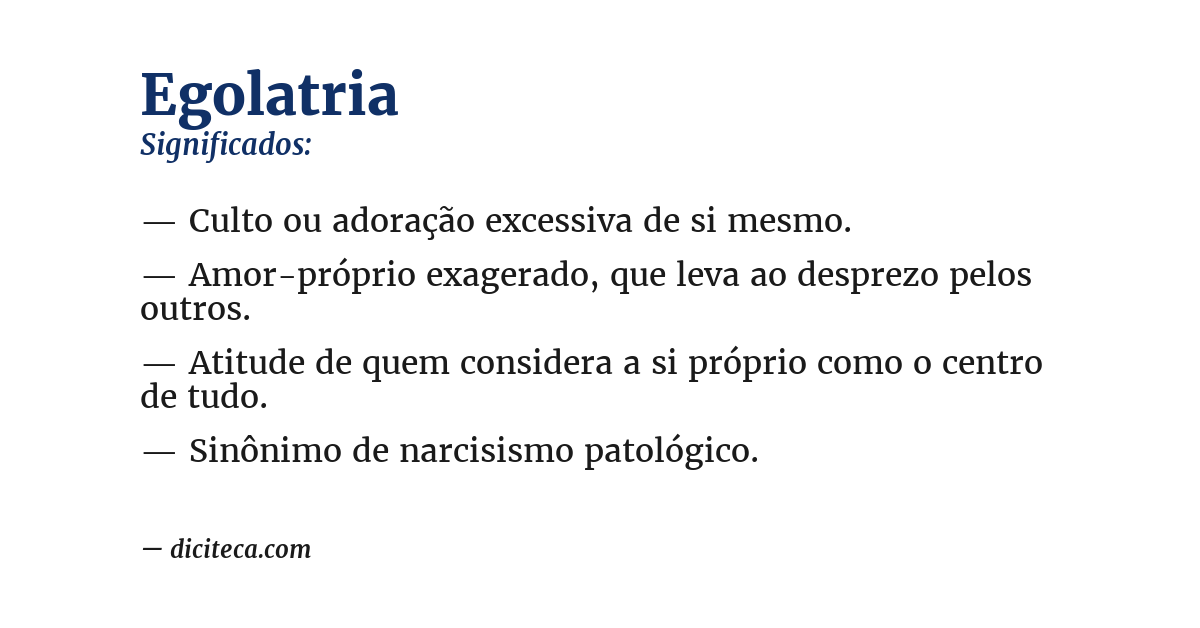 Significado de egolatria
