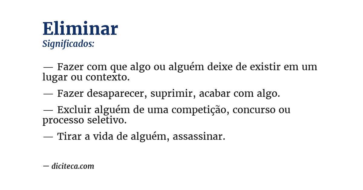 Significado de eliminar