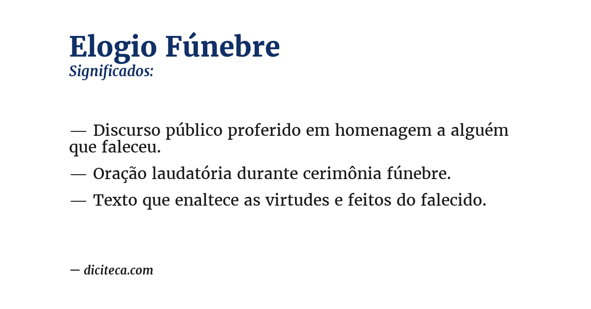 Significado de elogio fúnebre