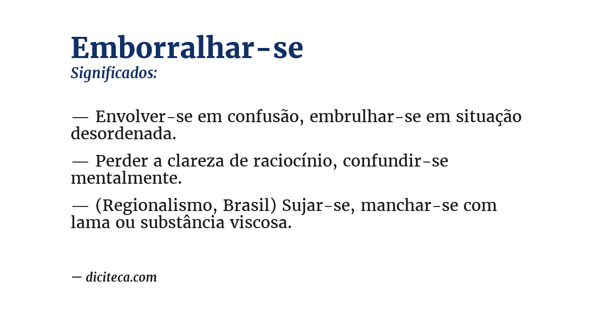 Significado de emborralhar-se
