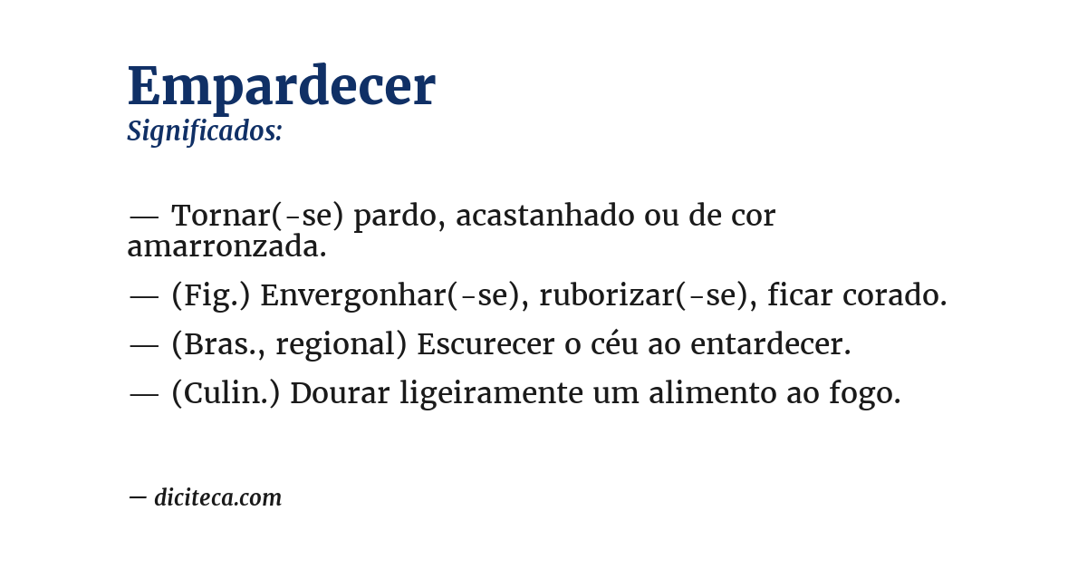 Significado de empardecer