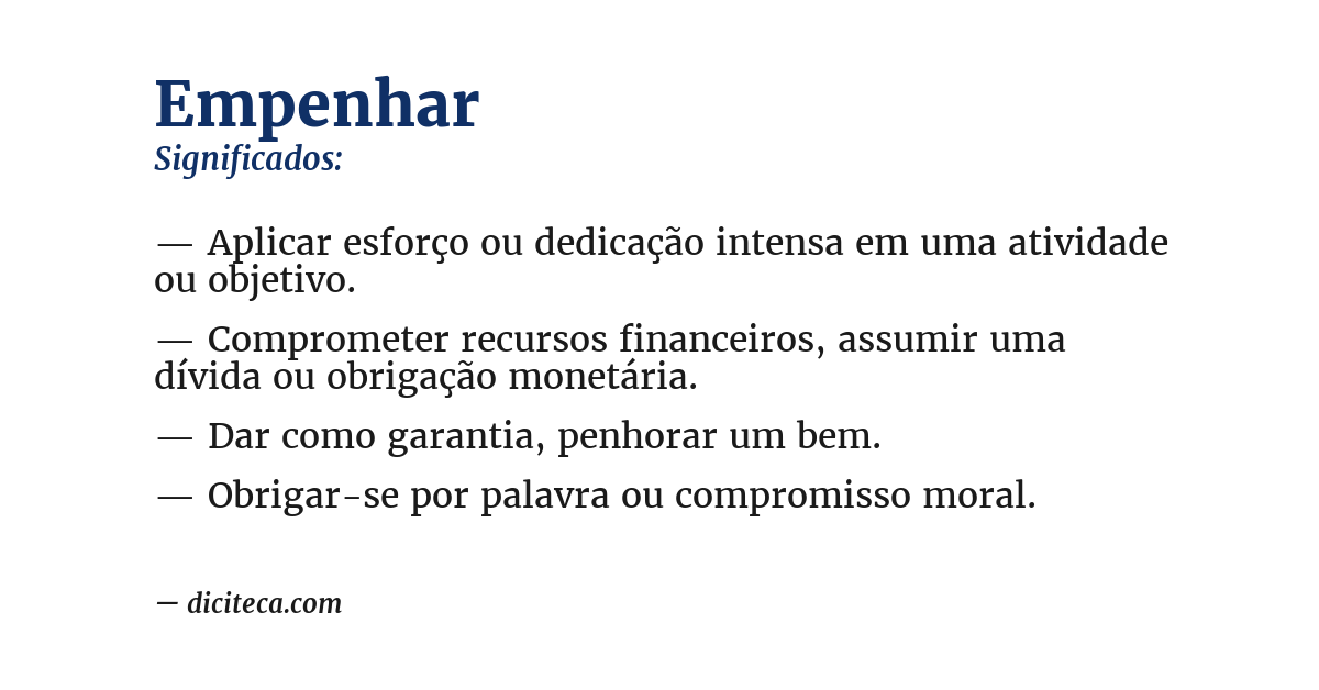 Significado de empenhar