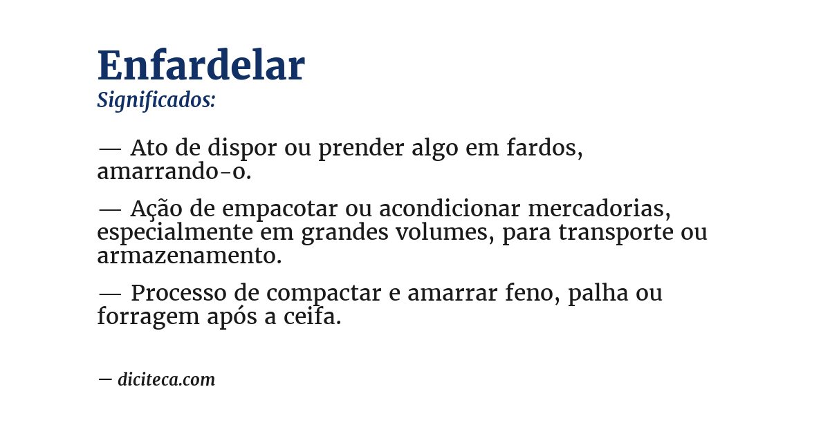 Significado de enfardelar