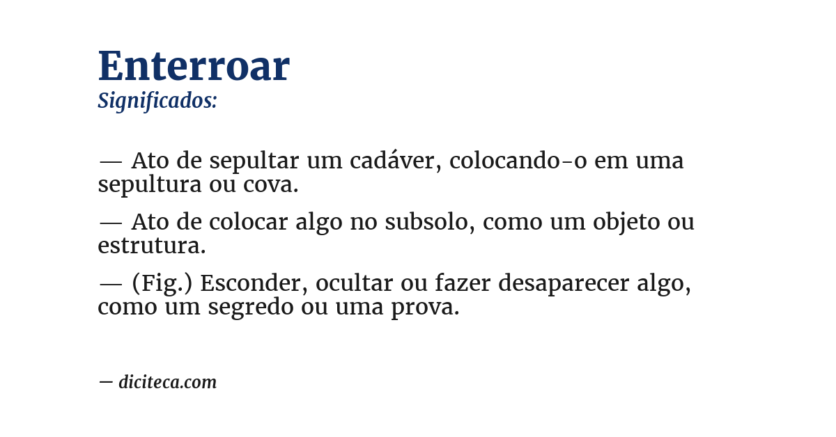 Significado de enterroar