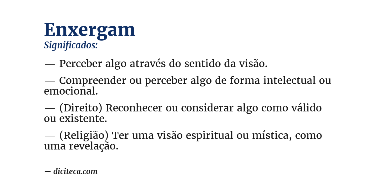 Significado de enxergam