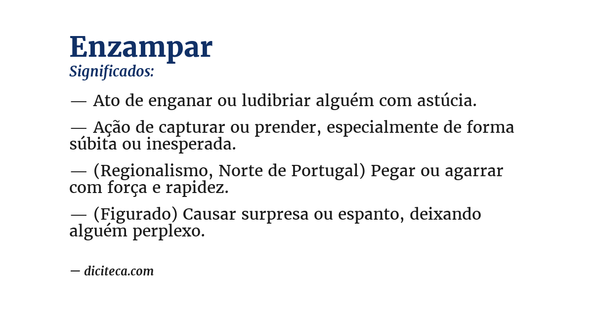 Significado de enzampar