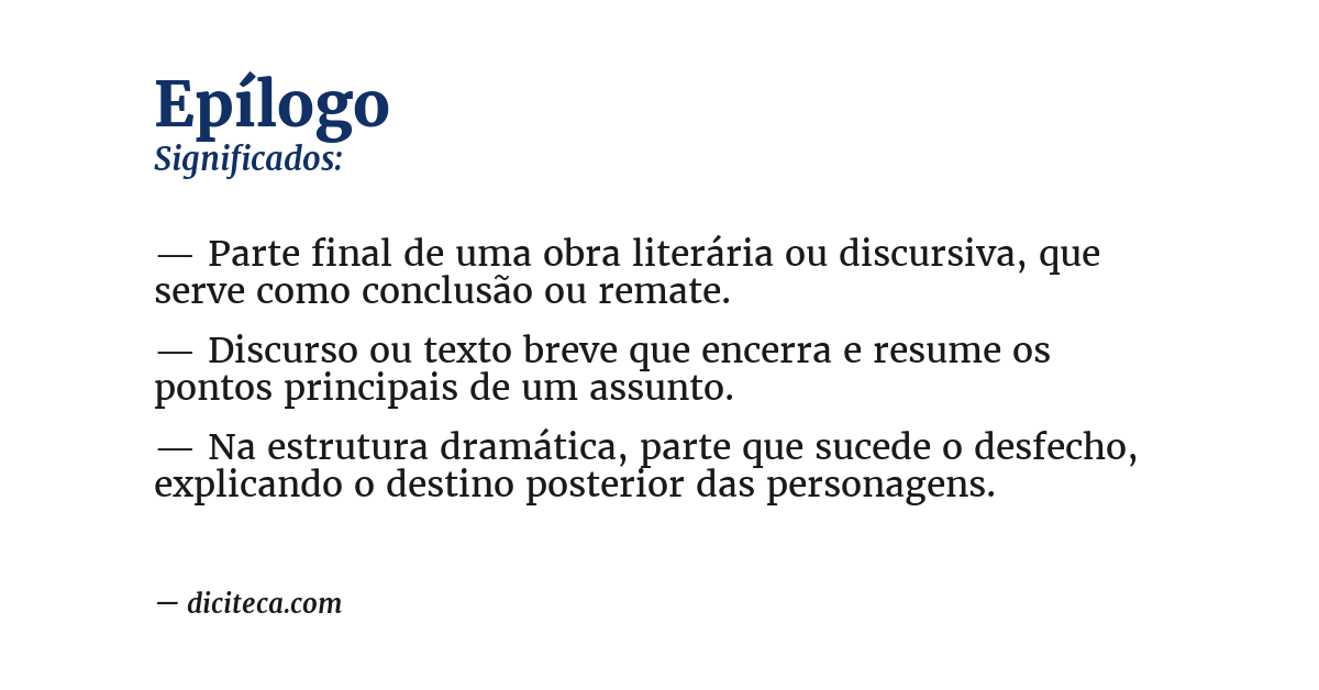 Significado de epílogo