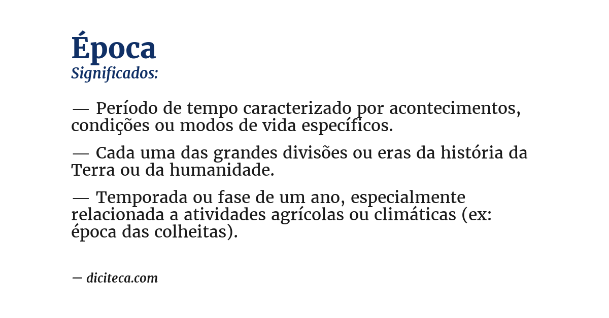 Significado de época