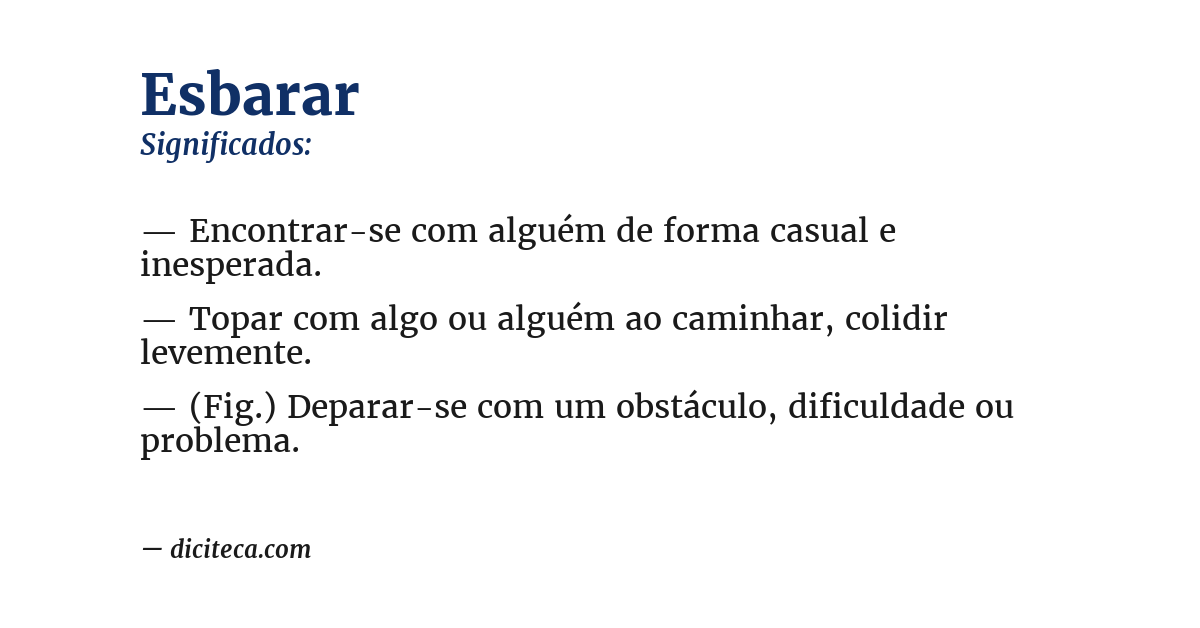 Significado de esbarar