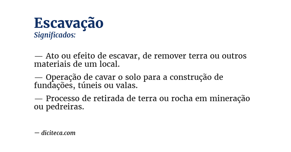 Significado de escavação
