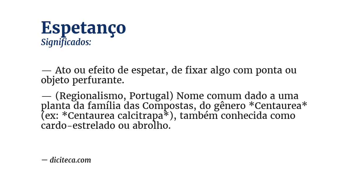 Significado de espetanço
