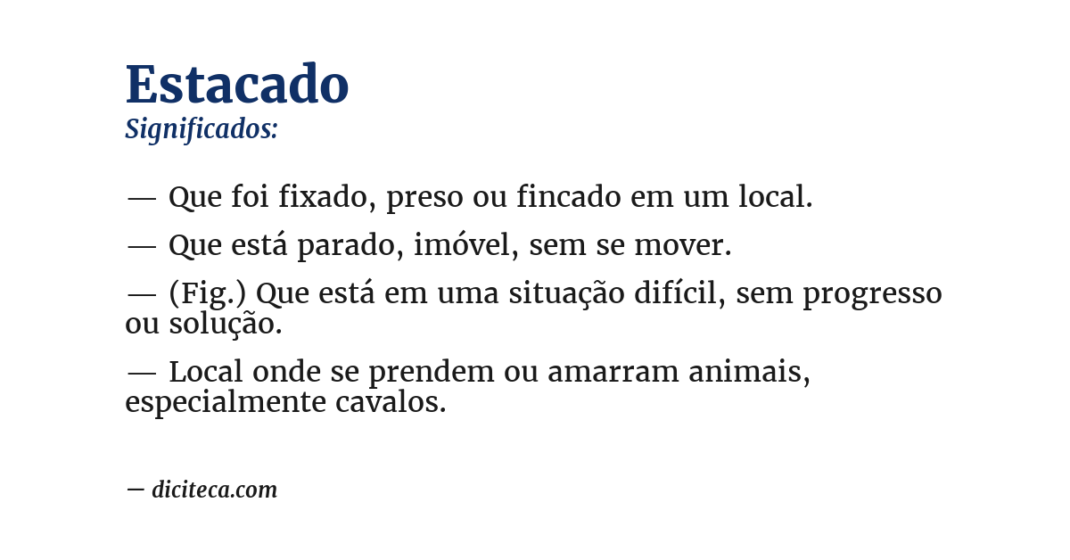 Significado de estacado