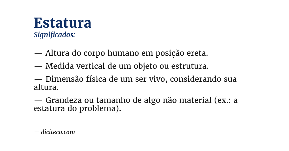 Significado de estatura