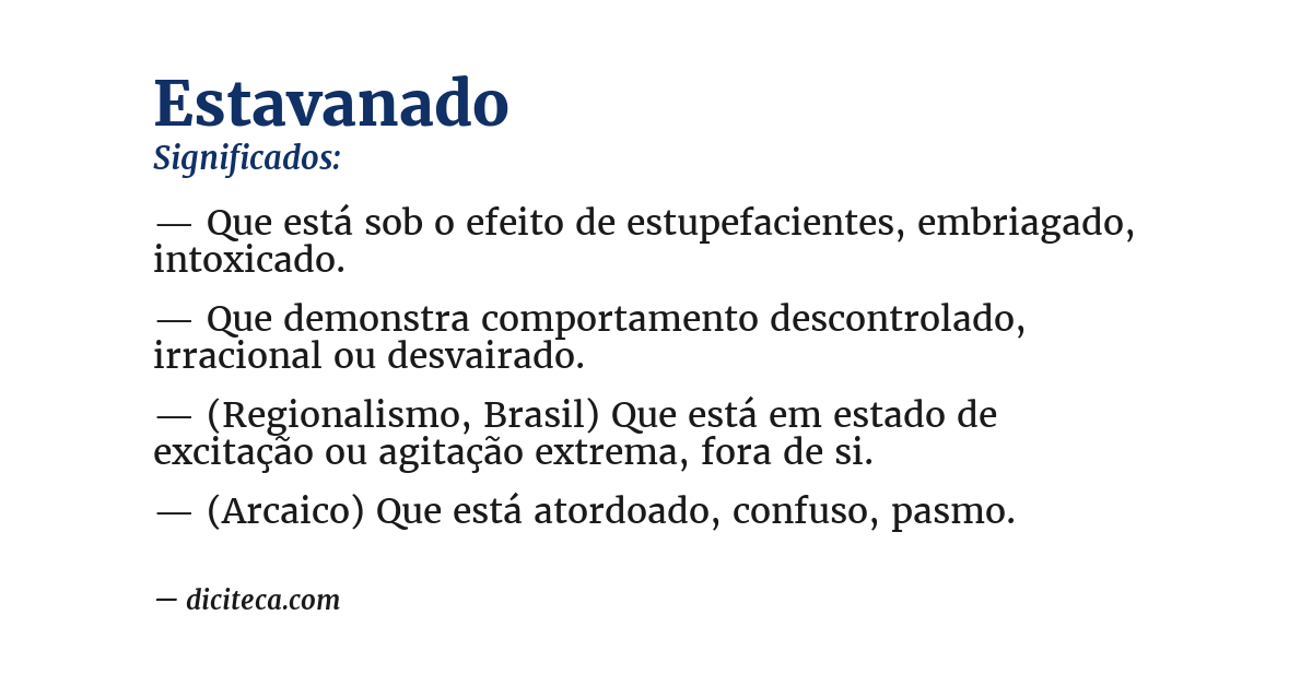 Significado de estavanado
