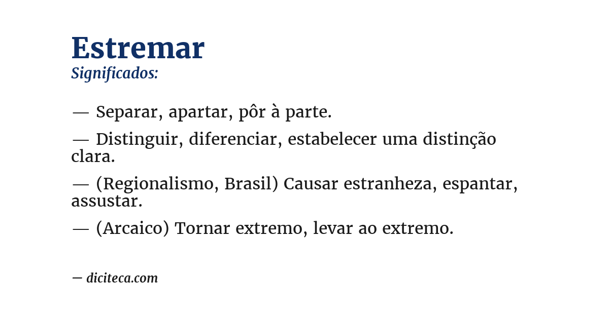 Significado de estremar