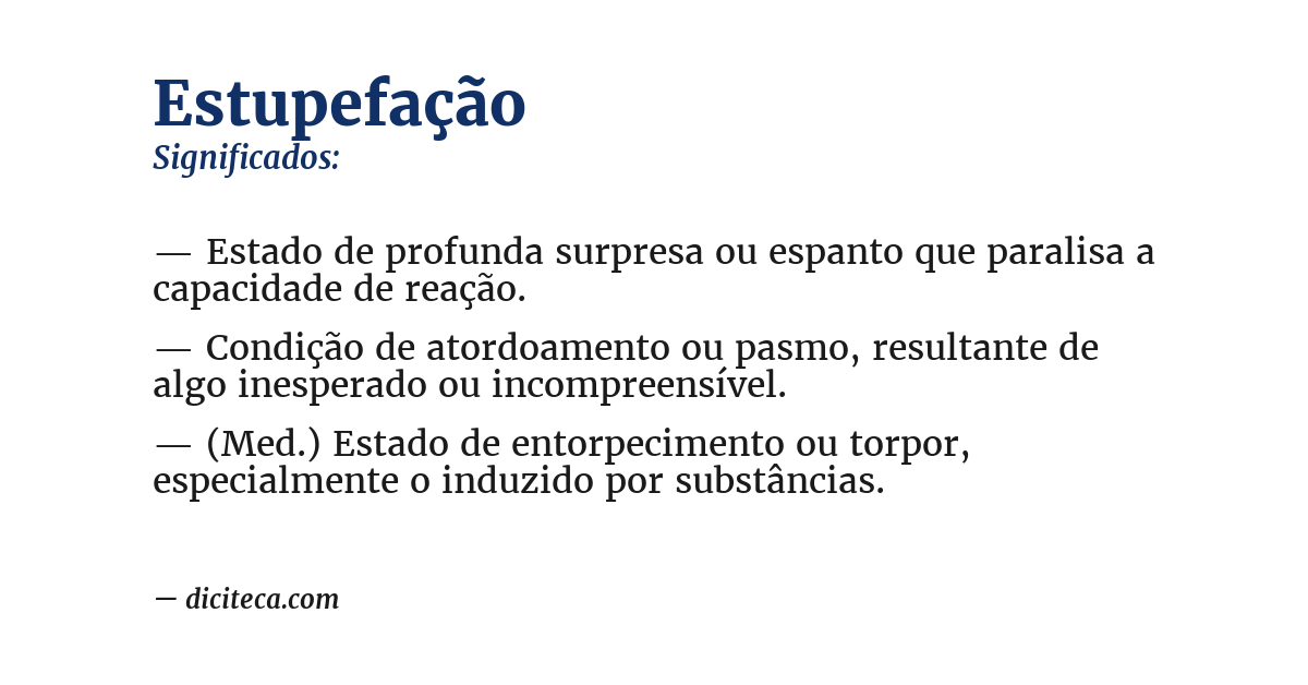 Significado de estupefação