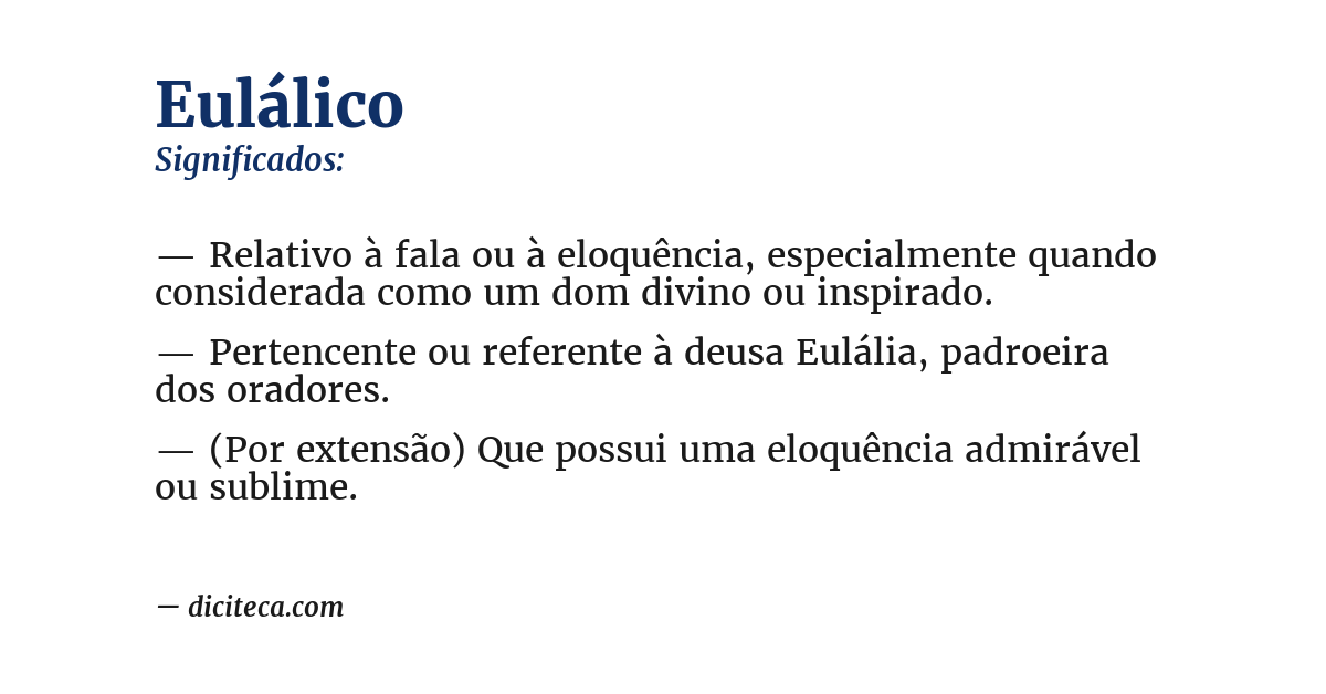 Significado de eulálico