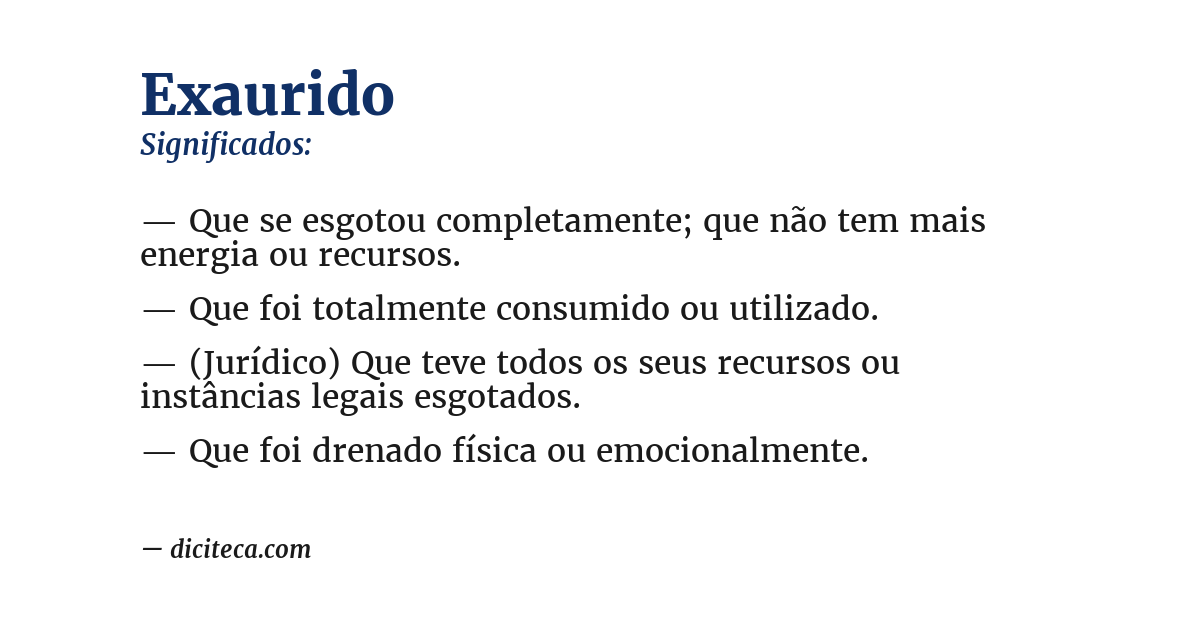 Significado de exaurido