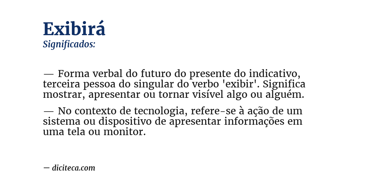 Significado de exibirá