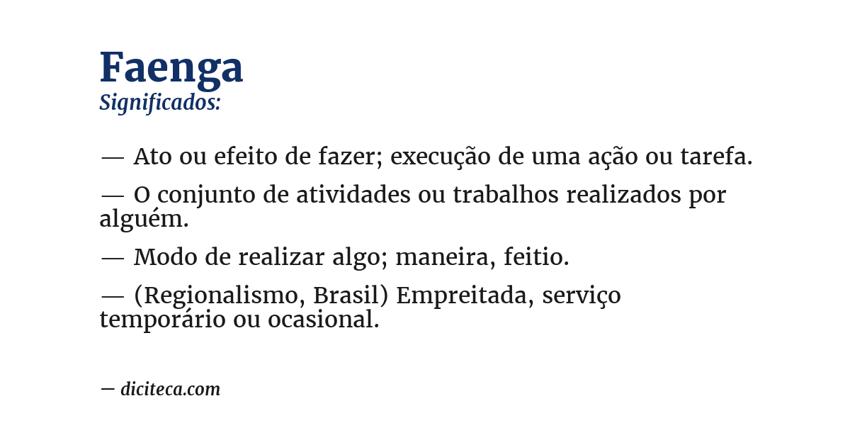 Significado de faenga