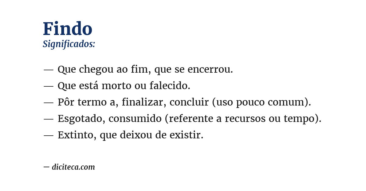 Significado de findo