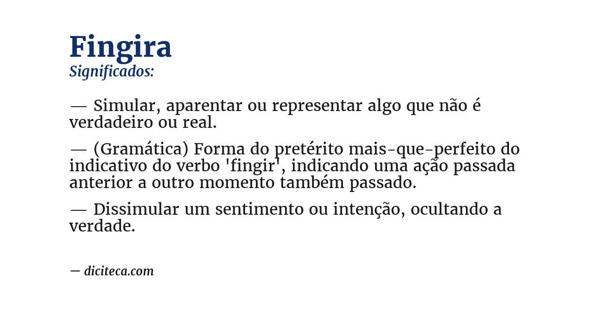 Significado de fingira