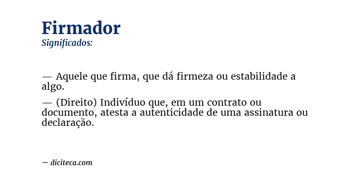 Significado de firmador