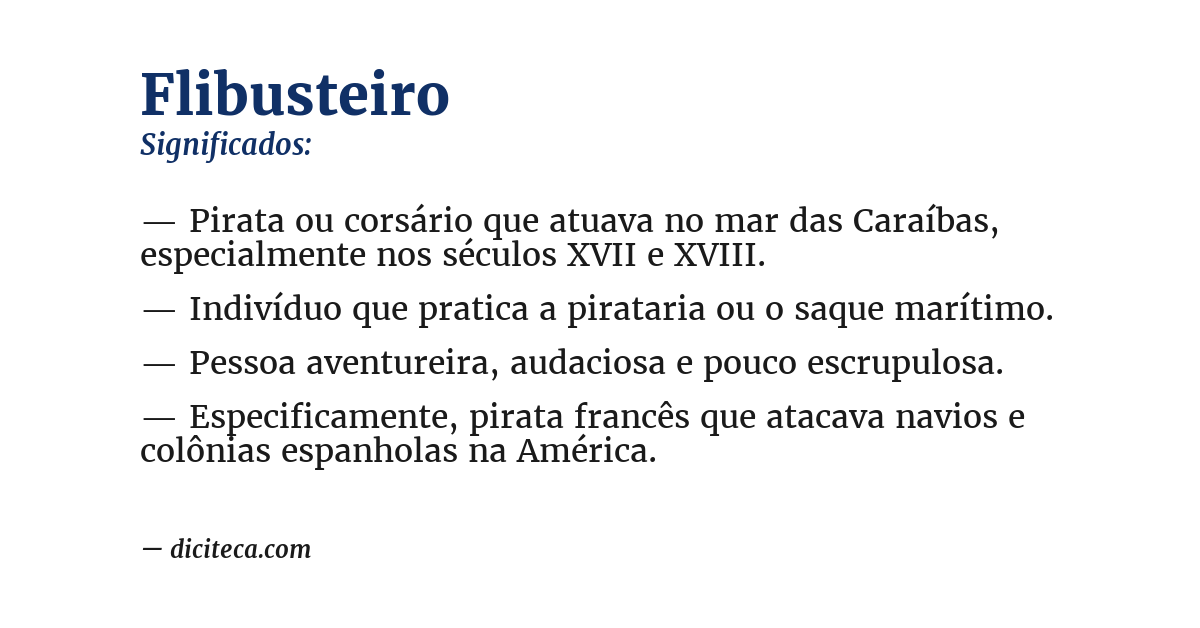 Significado de flibusteiro