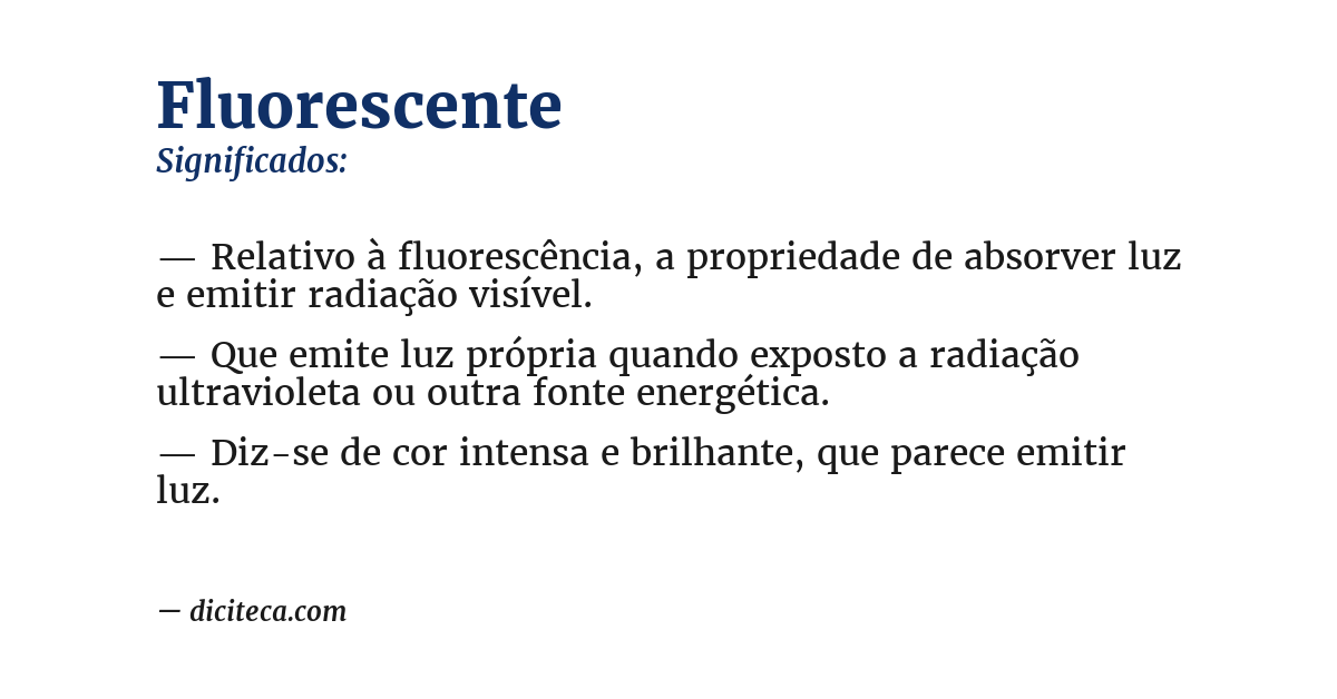 Significado de fluorescente