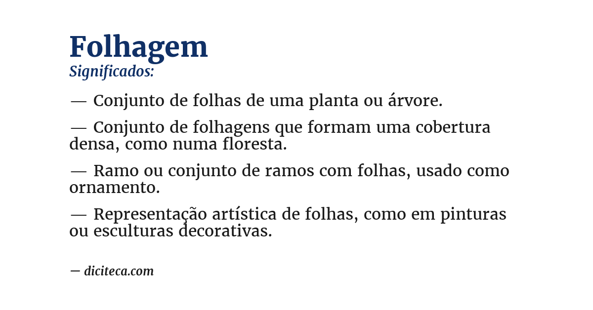 Significado de folhagem