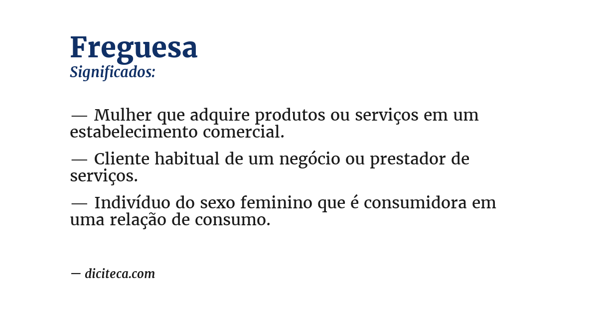 Significado de freguesa