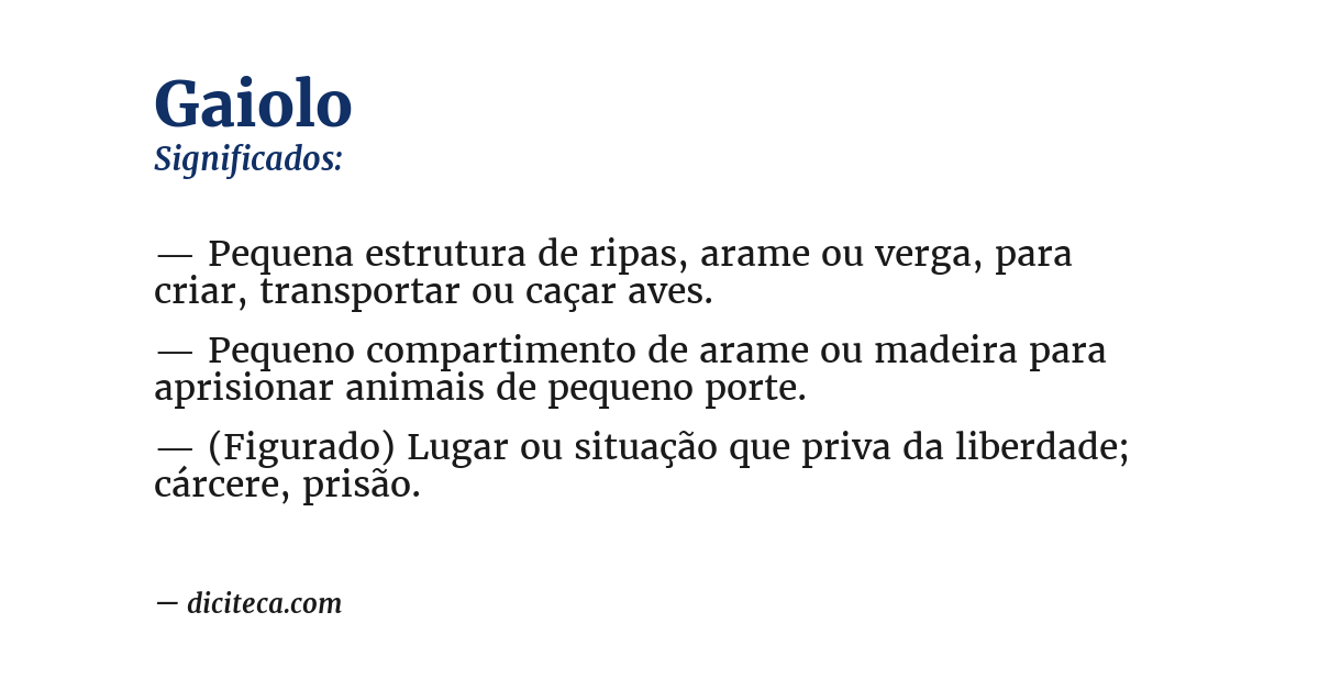 Significado de gaiolo