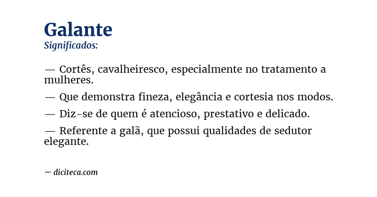 Significado de galante