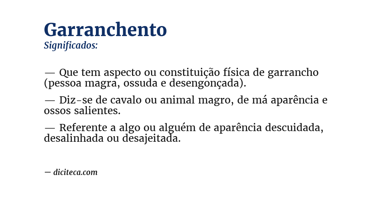 Significado de garranchento