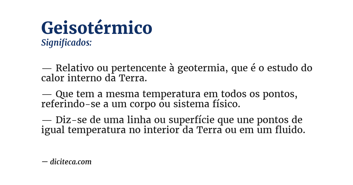 Significado de geisotérmico