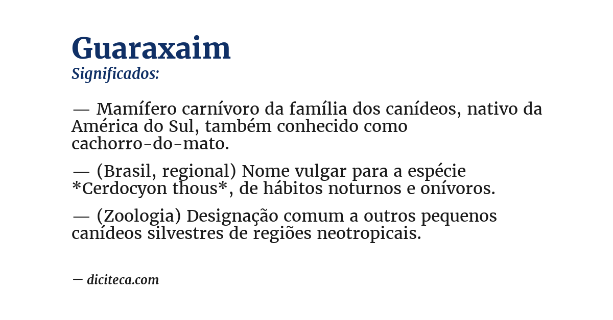 Significado de guaraxaim