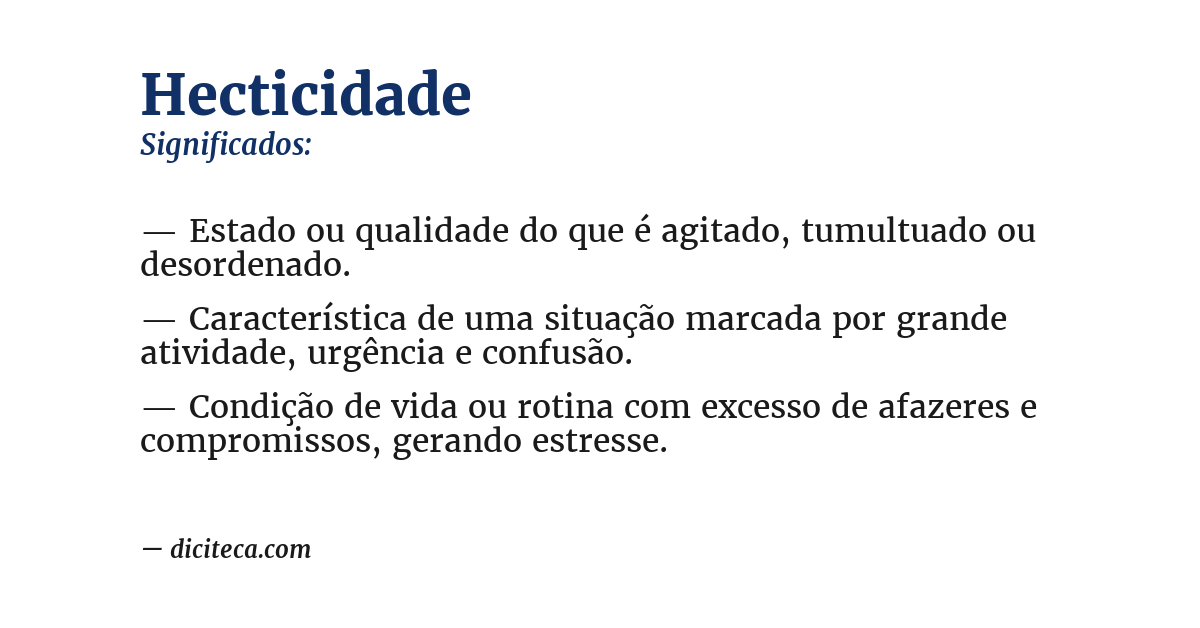 Significado de hecticidade