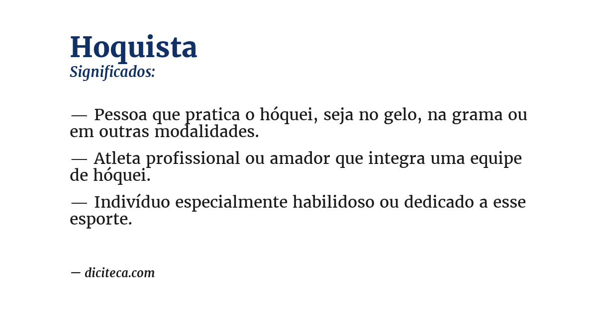 Significado de hoquista