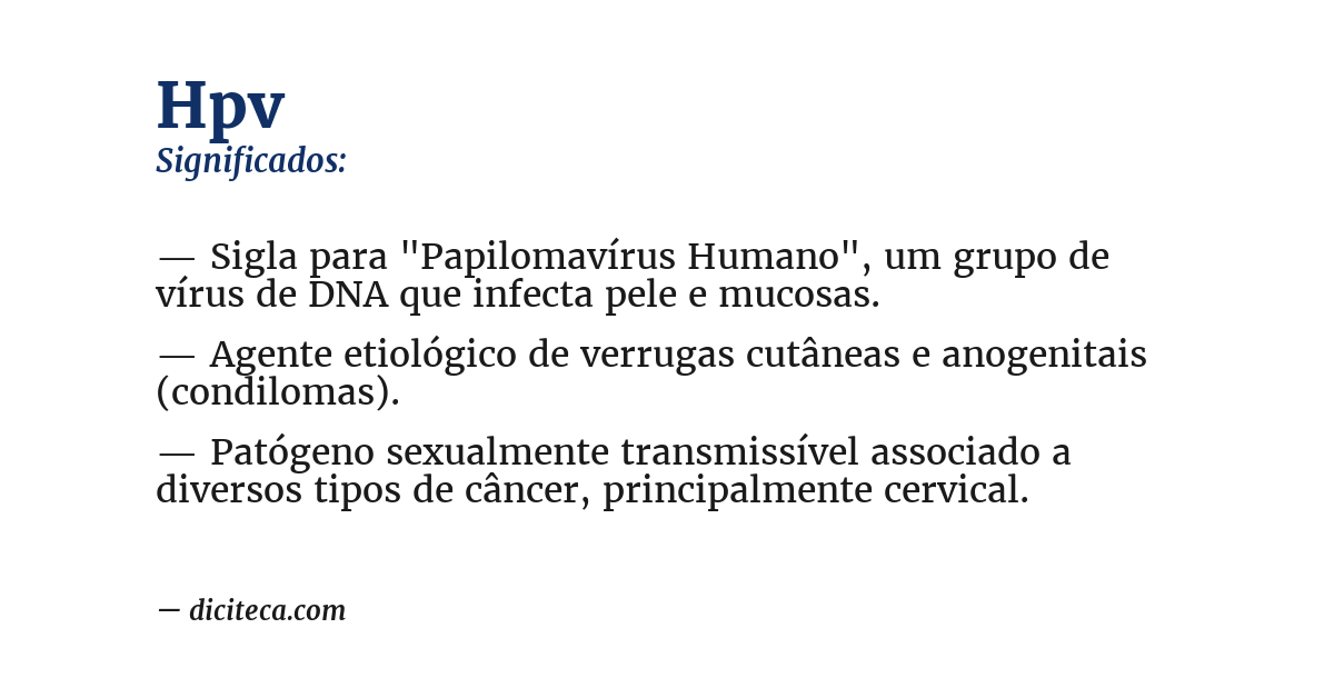 Significado de hpv